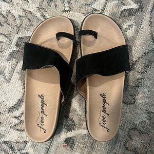 Free People sandals. Black suede, slide in and go!